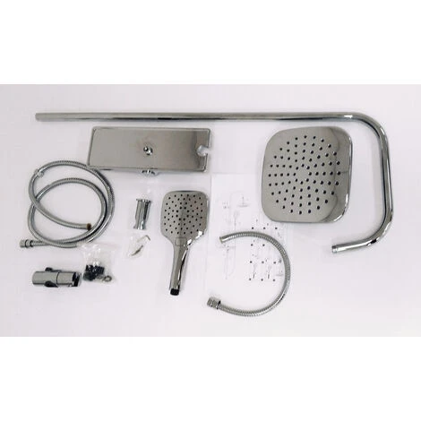 Colonna Doccia Attrezzata 009 Ottone Cromato 2 Funzioni Soffione Doccetta Quadro Pezzi 1 4 Colonna Doccia Attrezzata 009 Ottone Cromato 2 Funzioni Soffione Doccetta Quadro Pezzi 1 - immagine 4