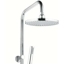 Colonna Doccia Attrezzata 025 Ottone Cromato Soffione Tondo Doccetta Materiale Staffe A Parete Staffe In Ottone - Pezzi 1 -Stile Bagno 18127820 4