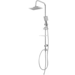 Colonna Doccia Attrezzata 026 Ottone Cromato Soffione Quadro Doccetta Materiale Staffe A Parete Staffe In Abs - Pezzi 1