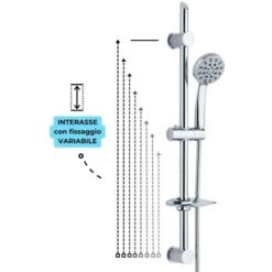 Asta Doccia Saliscendi 005 Completo Doccetta 5 Funzioni Multigetto Salvaforo H 72 Cm Pezzi 1 -Stile Bagno 18128335 3