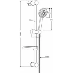 Asta Doccia Saliscendi 006 Completo Doccetta 3 Funzioni Multigetto H 65 Cm Pezzi 1 -Stile Bagno 18128340 4