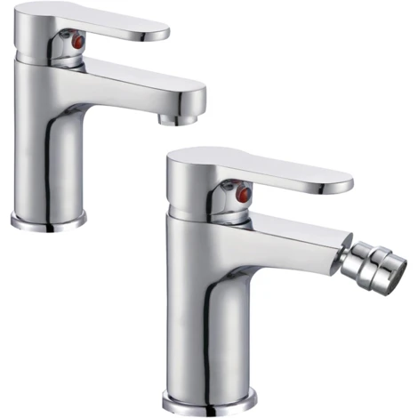 Miscelatore Rubinetto Bidet Cromato + Miscelatore Rubinetto Lavabo Cromato 1 Miscelatore Rubinetto Bidet Cromato + Miscelatore Rubinetto Lavabo Cromato