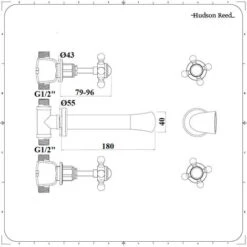 Hudson Reed Elizabeth Rubinetto MIscelatore A 3 Fori Per Lavabo - Design Da Parete Con Controlli A Croce - Colore Bronzo Brunito - 40 X Ø43 X 180mm -Stile Bagno 18177579 5