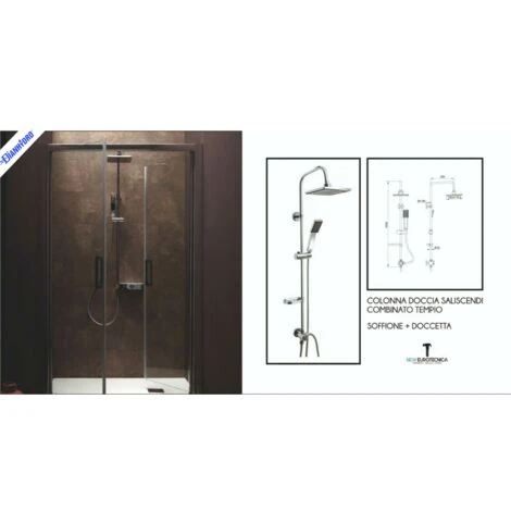 Colonna Doccia Saliscendi Mod Combinato Tempio, Soffione + Doccetta 1 Colonna Doccia Saliscendi Mod Combinato Tempio, Soffione + Doccetta