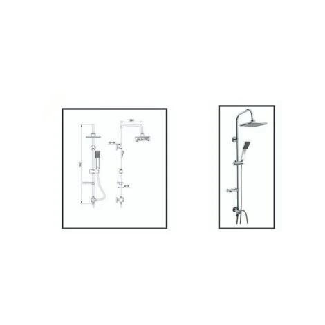 Colonna Doccia Saliscendi Mod Combinato Tempio, Soffione + Doccetta 2 Colonna Doccia Saliscendi Mod Combinato Tempio, Soffione + Doccetta - immagine 2