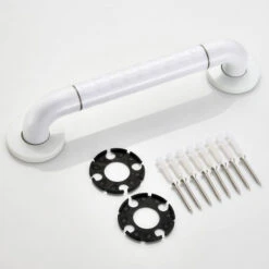 Maniglia Antiscivolo Per Vasca E Doccia Maniglia A Muro Bianca In Acciaio Inossidabile E Maniglie Di Sicurezza In Nylon Manubrio Bagno / Maniglie Per Doccia / Maniglione Per Anziani, Lunghezza 35 Cm -Stile Bagno 18315743 3