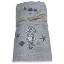 SET ASCIUGAMANI MARE CAVALLUCCIO MARINO GRIGIO