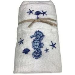 SET ASCIUGAMANI MARE CAVALLUCCIO MARINO BIANCO