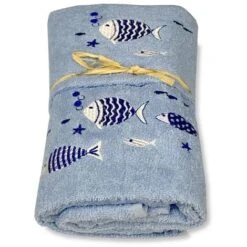 SET Asciugamani MARE PESCIOLINI Fondo BLU