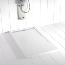 Piatto Doccia Ardesia Pietra FLOW Bianco - 70x80 Cm