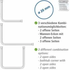 Wenko Asta Doccia Angolare Universale Nero -Stile Bagno 18963506 3