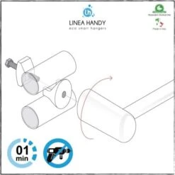 Handy Linear 410 - Portasciugamani, Si Fissa Direttamente Sul Radiatore Scaldasalviette - Cromato -Stile Bagno 19246565 3