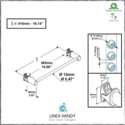 Handy Linear 410 - Portasciugamani, Si Fissa Direttamente Sul Radiatore Scaldasalviette - Cromato -Stile Bagno 19246565 5