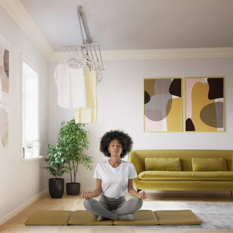 Foxydry Mini, Stendibiancheria A Soffitto, Stendino Verticale Saliscendi, Stendipanni Richiudibile In Alluminio E Acciaio 152x54x25 Cm 5 Foxydry Mini, Stendibiancheria A Soffitto, Stendino Verticale Saliscendi, Stendipanni Richiudibile In Alluminio E Acciaio 152x54x25 Cm - immagine 5