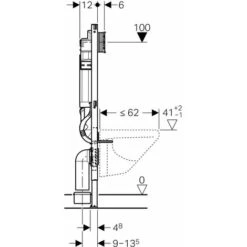 Geberit Duofix - Modulo Di Installazione Per WC Sospesi, 112 Cm, Cassetta Di Risciacquo Ad Incasso Sigma 12 Cm, Per L'aspirazione Cattivi Odori 111.367.00.5 -Stile Bagno 19573975 3