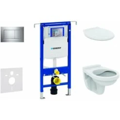 Geberit Duofix - Modulo Di Installazione A Parete, WC Alpha Con Sedile, Placca Di Comando Sigma30, Cromo 111.355.00.5 NR6