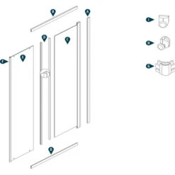Ogomondo Box Cabina Doccia Angolare Corner Due Ante Scorrevoli Cristallo Temprato Trasparente Misure 66.5-69.5x66.5-69.5xh185 Cm Trasparente - Confezione 1 -Stile Bagno 19775159 3