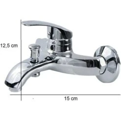 Rubinetto Vasca Bagno Grigio Silver Miscelatore Cromato Monocomando 8409 -Stile Bagno 19848122 4