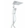 Colonna Doccia Quadra Con Deviatore ZEUS METAFORM Acciaio Inox Con Soffione E Doccetta Quadro
