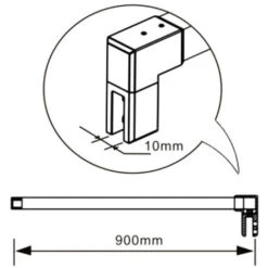Parete Doccia Walk In Cristallo 8mm Temperato Trasparente Anticalcare Con Barra Stabilizzatrice 90cm Nero Opaco 50x200cm -Stile Bagno 19967859 5