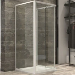 Ogomondo Box Cabina Doccia Corner 3 Lati Cristallo Temprato Trasparente 75x75x75