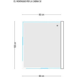 Ogomondo Box Cabina Doccia Corner 3 Lati Cristallo Temprato Serigrafato 80x100x80 Sinistro -Stile Bagno 20133030 4