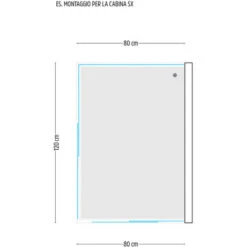 Ogomondo Box Cabina Doccia Corner 3 Lati Cristallo Temprato Serigrafato 80x120x80 Sinistro -Stile Bagno 20133040 4