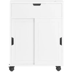 SoBuy Carrellino Salvaspazio Portarotolo E Portascopino Con Ruote Bianco L17P52A67 Cm BZR31-W
