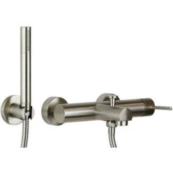 Miscelatore Vasca Esterno Acciaio Spazzolato Gattoni Easy 2201/22NS Acciaio Spazzolato - Con Set Doccia