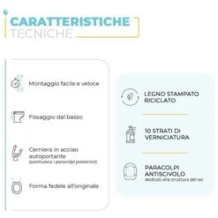 Copriwater Serie Conca Colore Bianco Ideal Standard Legno Rivestito E Cerniere In Acciaio -Stile Bagno 21672177 4