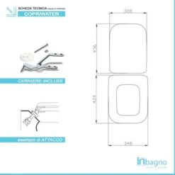 Copriwater Champagne Serie Conca Ideal Standard In Legno Rivestito Con Cerniere -Stile Bagno 21779007 3