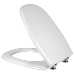 Copriwater Tesi Bianco Ideal Standard In Legno Rivestito Con Cerniere In Metallo Cromo