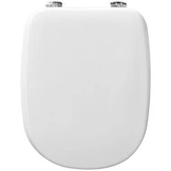 Copriwater Tesi Bianco Ideal Standard In Legno Rivestito Con Cerniere In Metallo Cromo -Stile Bagno 21779011 5