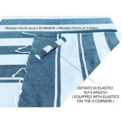 TELO MARE Fouta LETTINO RIGA In Cotone BEDDY BEACH © CON TASCHE Misura Cm. 80x200 -Stile Bagno 22435767 4