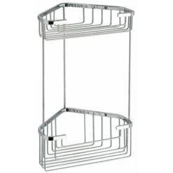 PORTASAPONE PER DOCCIA DOPPIO AD ANGOLO IN ACCIAIO INOX