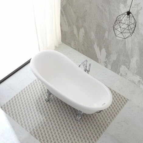 VASCA STILE CLASSICO FREESTANDING CON PIEDINI ARGENTO ROMANTICA 3 VASCA STILE CLASSICO FREESTANDING CON PIEDINI ARGENTO ROMANTICA - immagine 3