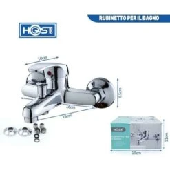 RUBINETTO MISCELATORE LAVELLO CUCINA CASA BAGNO VASCA OTTONE CROMATO -Stile Bagno 22806845 3