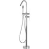Miscelatore Per Vasca Freestanding Argento Cromato Con Doccetta 118 Cm Victoria