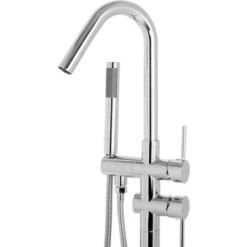 Miscelatore Per Vasca Freestanding Argento Cromato Con Doccetta 118 Cm Victoria -Stile Bagno 2281347 4