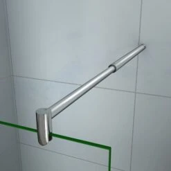 Parete Doccia Walk-in Con Barra Stabilizzatrice Regolabile 70-120cm Cristallo 6mm Temperato Anticalcare Misura 65x185cm -Stile Bagno 22870062 3