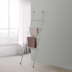 Scala Portasciugamani In Acciaio Cromo H. 170 Cm Moderna