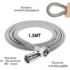 Tubo Flessibile Soffione Doccino Per Doccia Vasca Bagno 1,5mt In Acciaio Cromato
