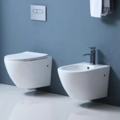 Wc Sospeso Senza Brida Perla Bianco Con Coprivaso Slim Soft Close Incluso - Spazio -Stile Bagno 23672597 4