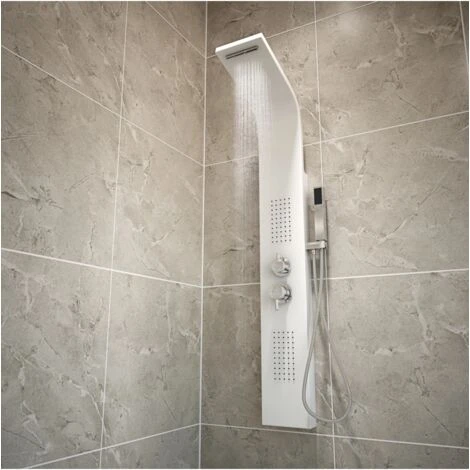 Colonna Doccia Con Getti Idromassaggio Ed Effetto Cascata, 145,5x20,3cm 3 Colonna Doccia Con Getti Idromassaggio Ed Effetto Cascata, 145,5x20,3cm - immagine 3