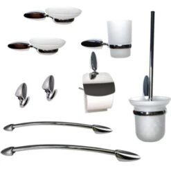 Set 9 Pezzi Accessori Da Bagno Odissea Acciaio Cromato