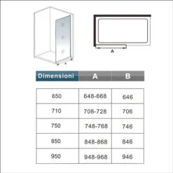 Walk In Parete Doccia In Cristallo 6mm Temperato Trasparente Anticalcare Telaio In Comato Lucido 65x185cm -Stile Bagno 24304179 5