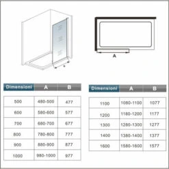 Parete Doccia Walk In Cristallo Temperato Trasparente Anticalcare 8 Mm Con Barra Stabilizzatrice Tagliabile da 140 Cm Misura 50x200 Cm -Stile Bagno 24304498 5