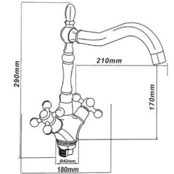 Rubinetto Lavello Bagno Canna Alta Stile Antico Miscelatore Lavandino Cromato 93 -Stile Bagno 24402819 3