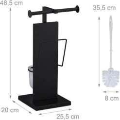 Relaxdays Piantana Portarotolo, Portascopino & Portariviste, Accessori Bagno Scopino Rotolo Riviste,48,5x25,5x20, Nero -Stile Bagno 24702418 4