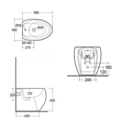Coppia Di Sanitari Filomuro Con Wc Senza Brida Modello Cloud Di Rak Ceramics Compreso Coprivaso Cm 56 -Stile Bagno 24732094 4